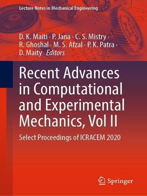 cover image of Recent Advances in Computational and Experimental Mechanics, Vol II